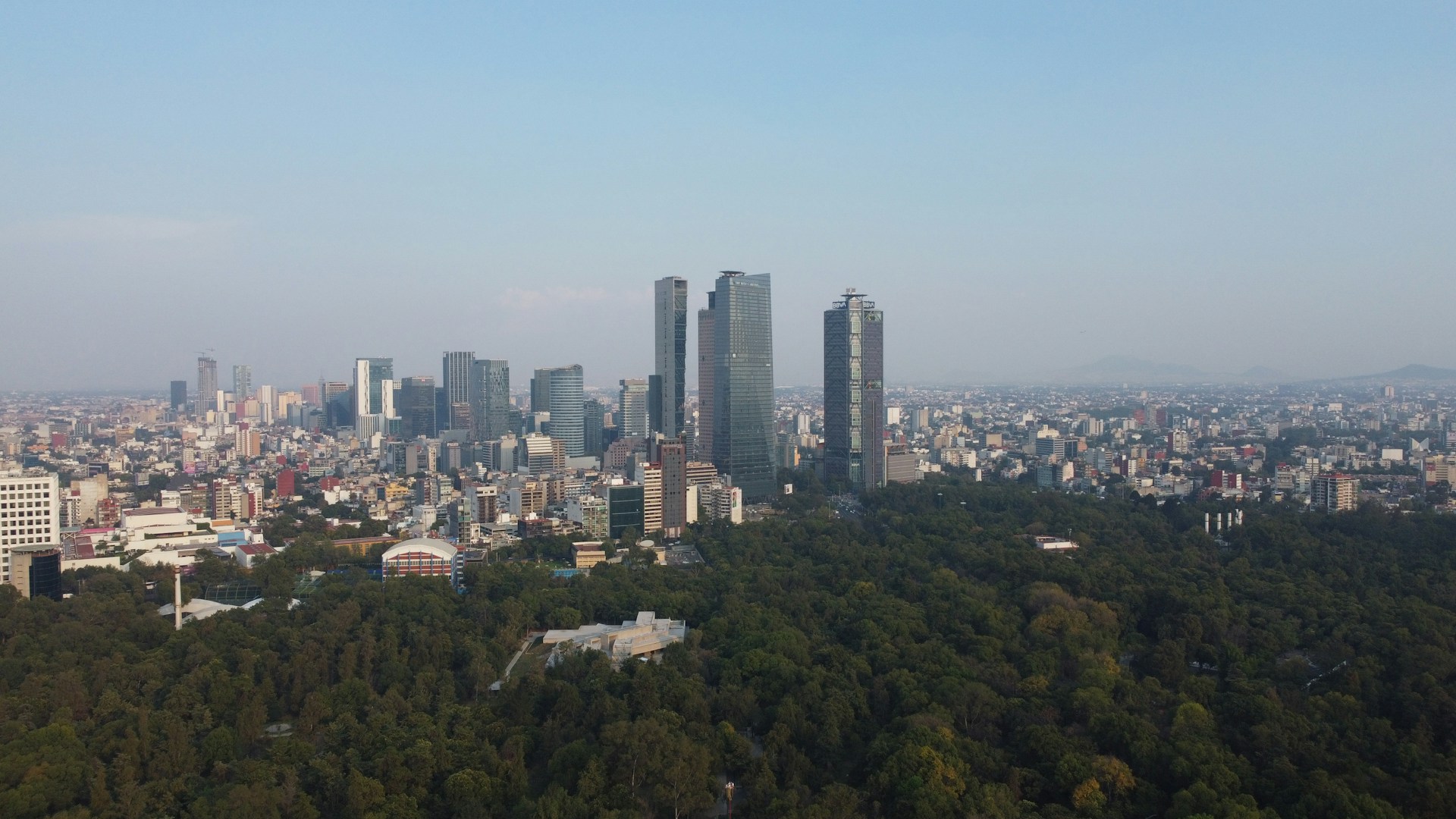 Mexico City residential high-rises at dusk
